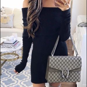 🌻 Black off the shoulder sweater dress